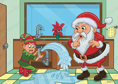 Plumbing Emergency Christmas Card