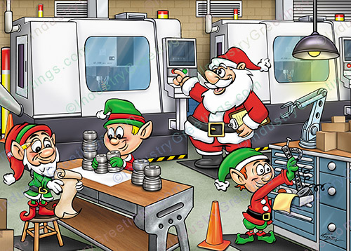 Machining Business Christmas Card