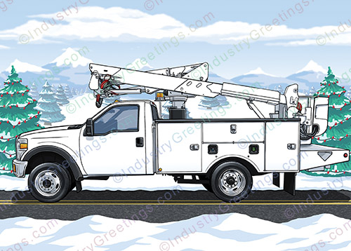 High Reach Truck Christmas Card