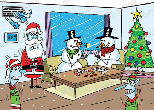 Air Conditioning Service Christmas Card