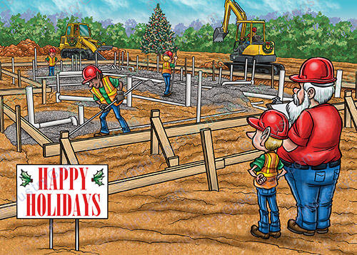 Construction Project Holiday Card