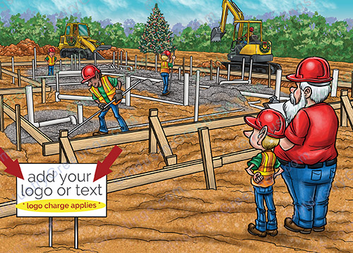 Construction Site Sign Holiday Card