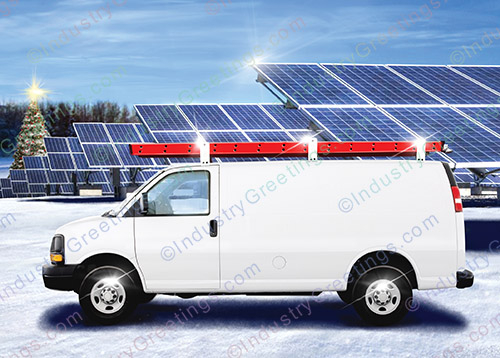 Solar Company Van Christmas Card