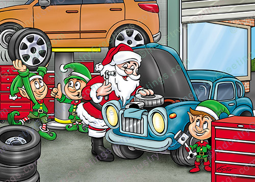 Auto Repair Business Christmas Card