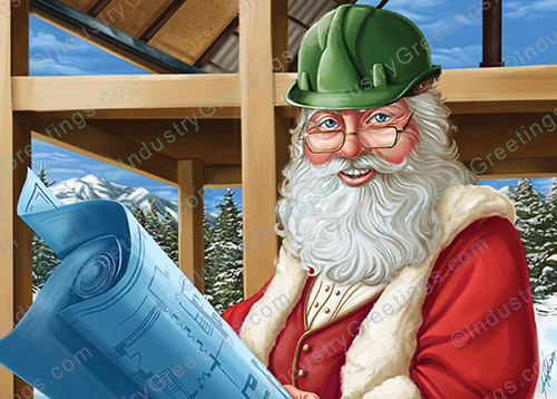 Construction Plans Christmas Card