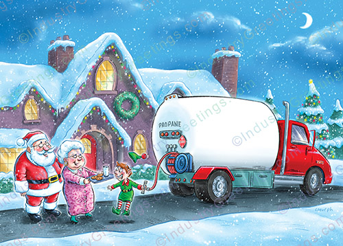 Propane Delivery Truck Christmas Card 