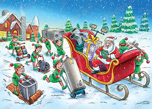 Plumbing HVAC Electric Christmas Card