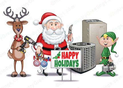 Heating and Air Service Holiday Card