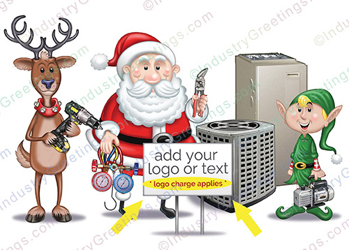Heating and Air Yard Sign Christmas Card
