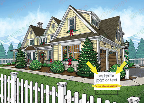 Decorated Yard Sign Home Holiday Card