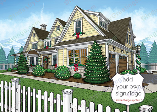 Home Security Sign Christmas Card
