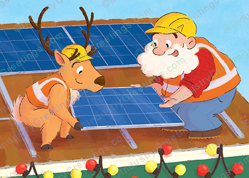 Solar Panel Business Christmas Card