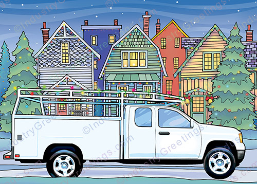 Utility Service Truck Christmas Card
