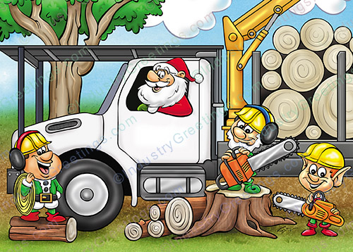 Tree Service Business Christmas Card