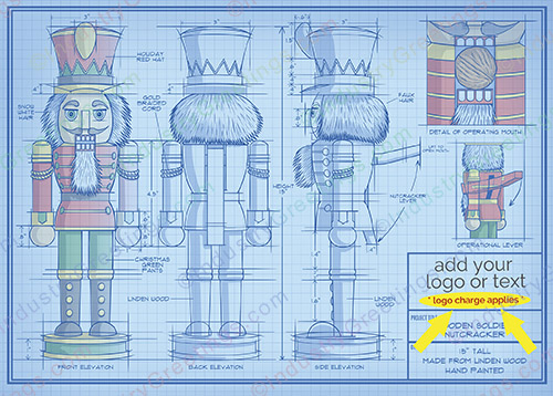 Nutcracker Blueprint Logo Holiday Card