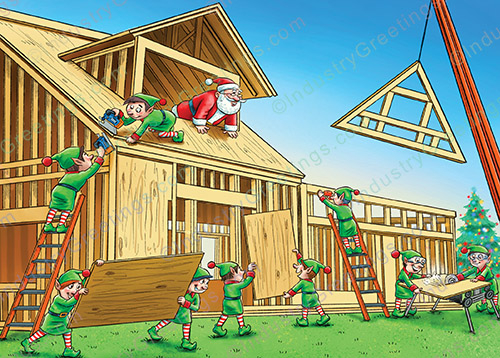 Framing Contractor Christmas Card