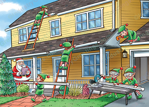Rain Gutter Business Christmas Card