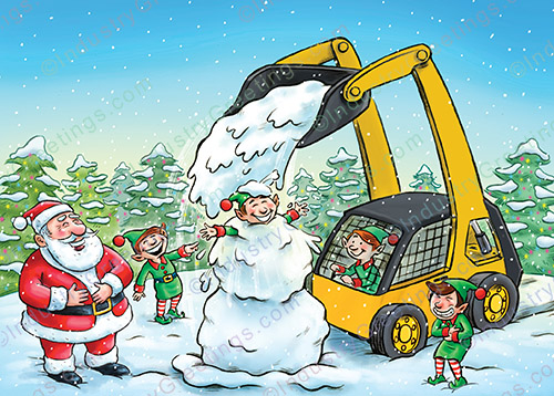 Skid Steer Loader Christmas Card