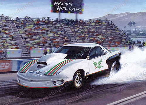 Drag Racing Christmas Card