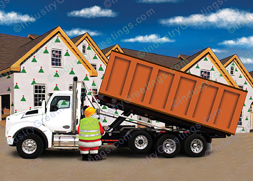 Orange Dumpster Delivery Holiday Card