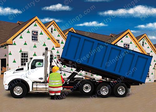 Orange Dumpster Delivery Christmas Card