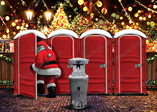 Red Restrooms Christmas Card