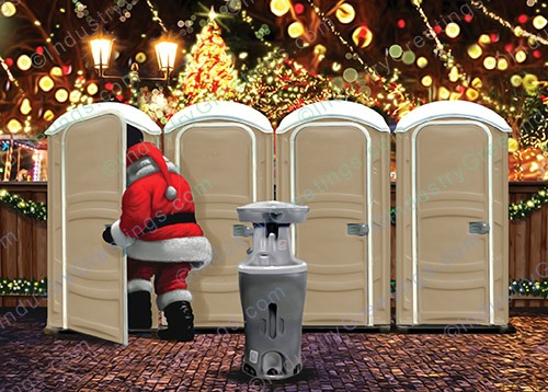 Tan Restrooms Christmas Card