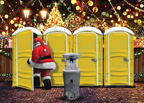 Yellow Restrooms Christmas Card