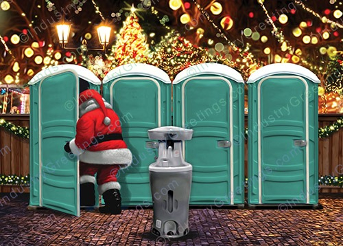 Teal Restrooms Christmas Card