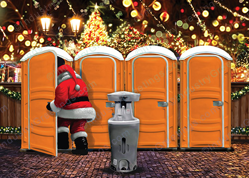 Orange Restrooms Christmas Card