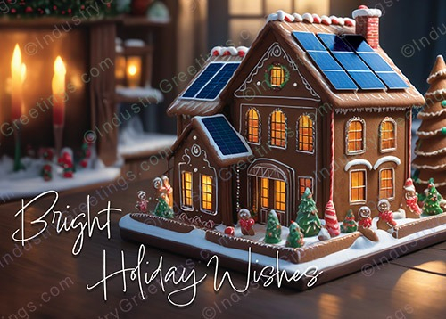 Gingerbread Solar Panels Holiday Card