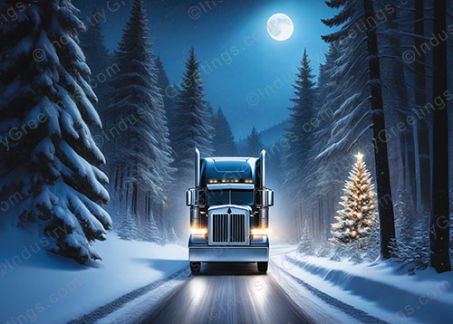 Long Haul Trucker Christmas Card