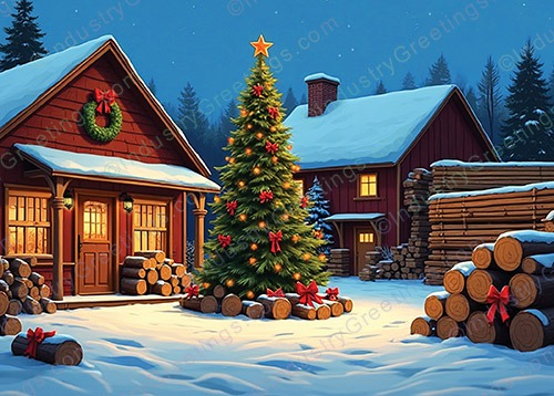 Logging Business Christmas Card