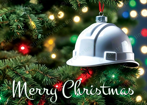 Hard Hat Ornament Christmas Card