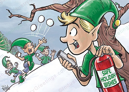 Fun Fire Extinguisher Christmas Card