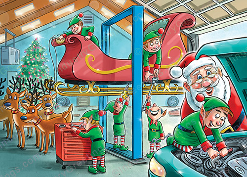 Fun Auto Repair Christmas Card