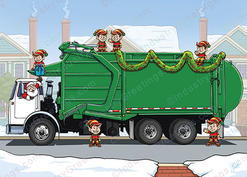 Green Disposal Company Holiday Card