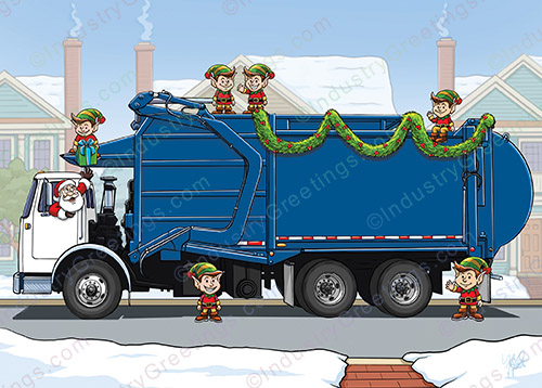 Blue Disposal Company Holiday Card