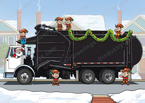 Black Disposal Company Holiday Card