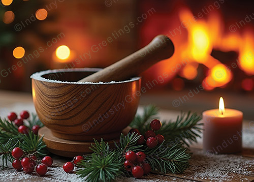 Mortar and Pestle Christmas Card