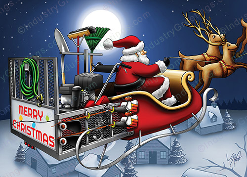 Landscaping Sleigh Christmas Card