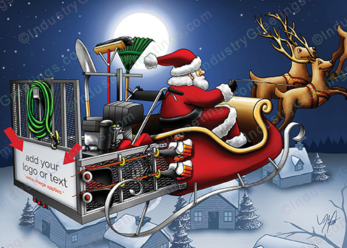 Landscaping Sleigh Logo Holiday Card