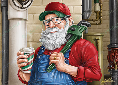 Santa the Plumber Christmas Card