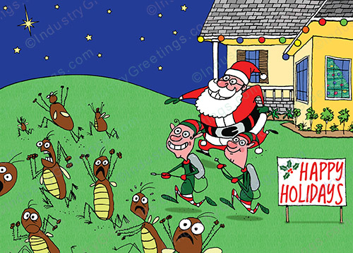 Funny Pest Service Holiday Card