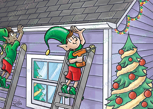 Professional Rain Gutters Christmas Card