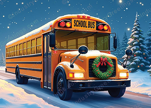 School Bus Company Christmas Card