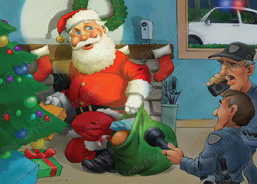 Caught in the Act Christmas Card