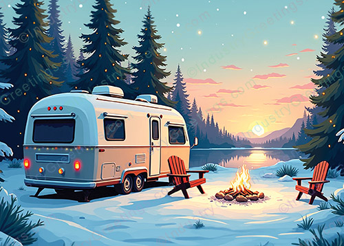 Travel Trailer Christmas Card