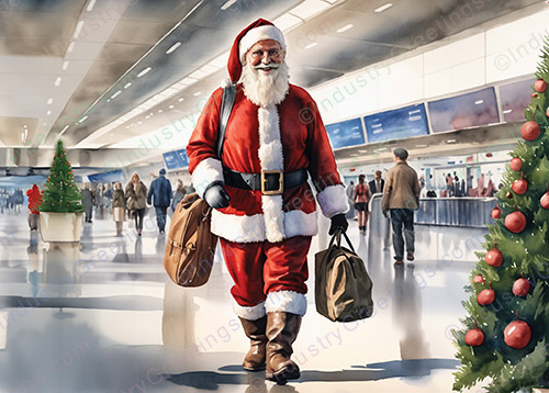Airport Travel Christmas Card