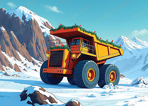 Mine Haul Truck Christmas Card